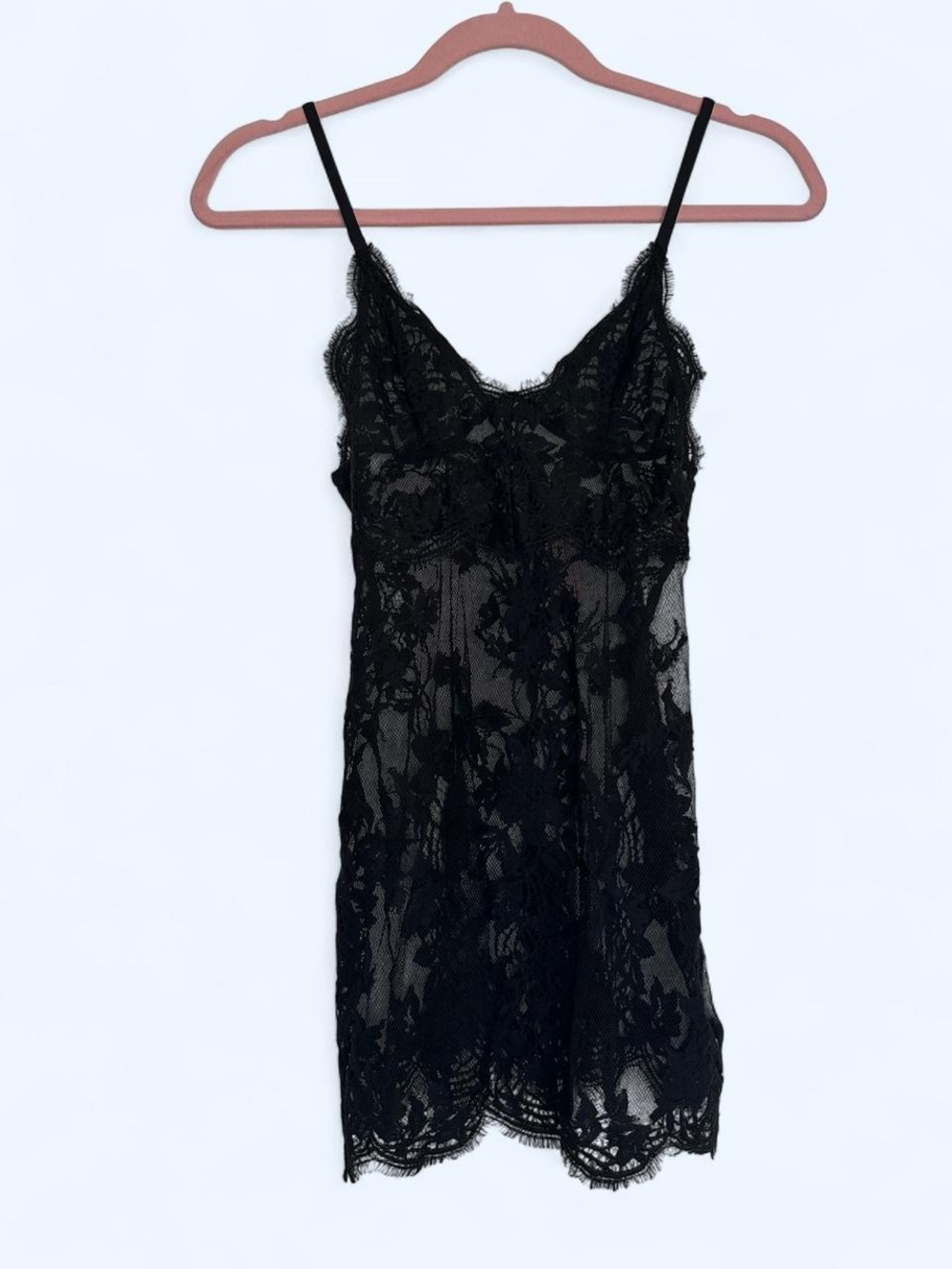 NWT Victoria's Secret Dream Angels Black Lace Slip Dress